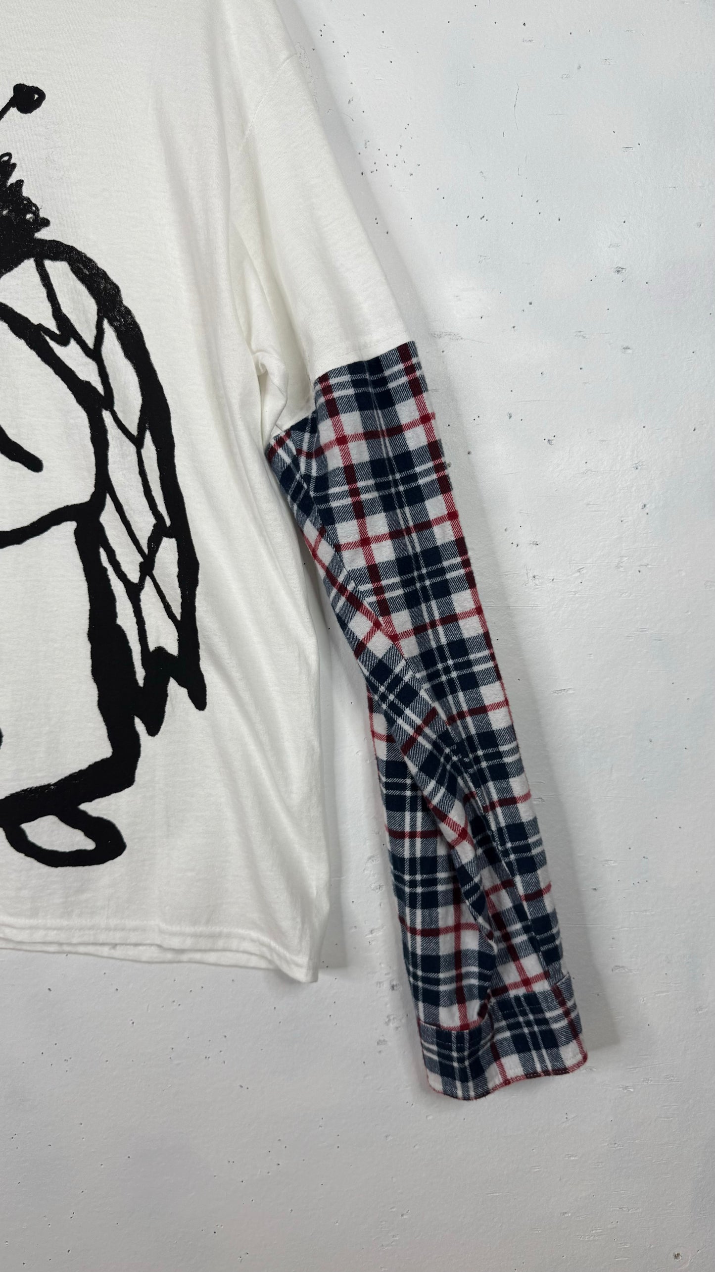 All Angels Are Aliens x Ninety One 1/1 Longsleeve White Tee Camo Sleeve (L)