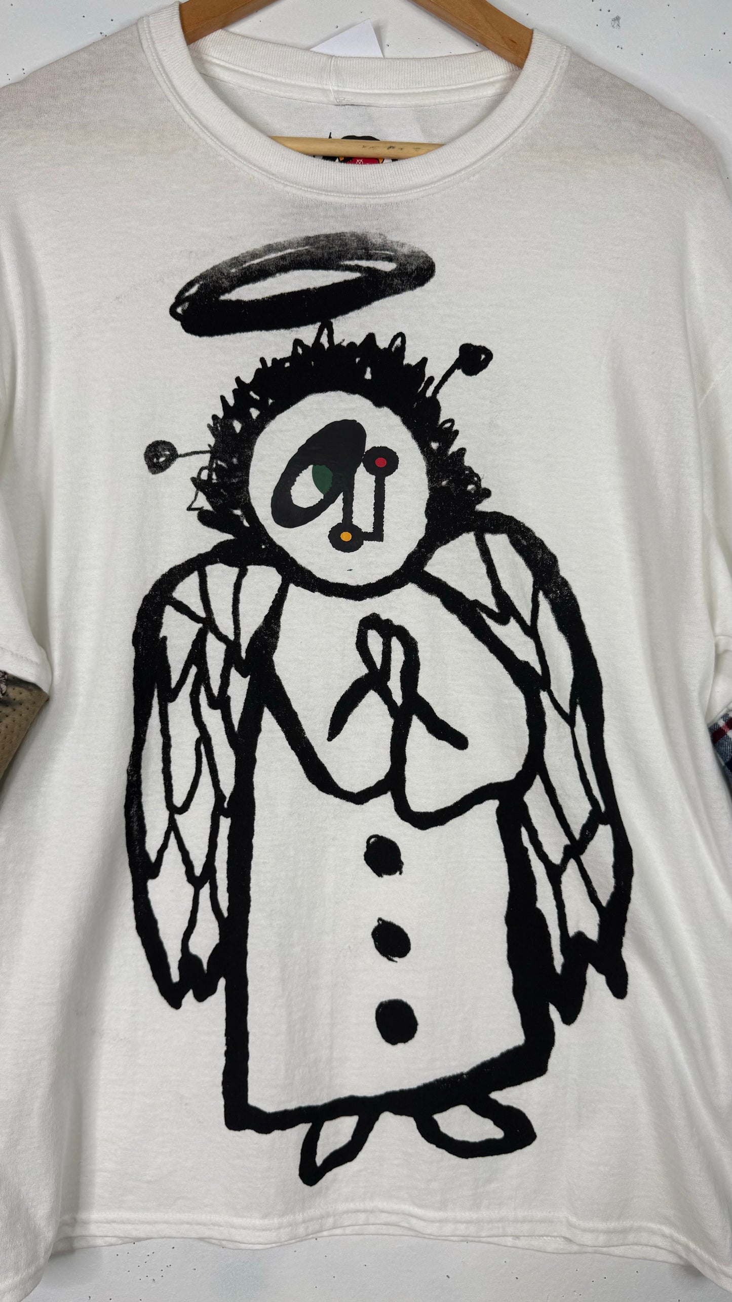 All Angels Are Aliens x Ninety One 1/1 Longsleeve White Tee Camo Sleeve (L)
