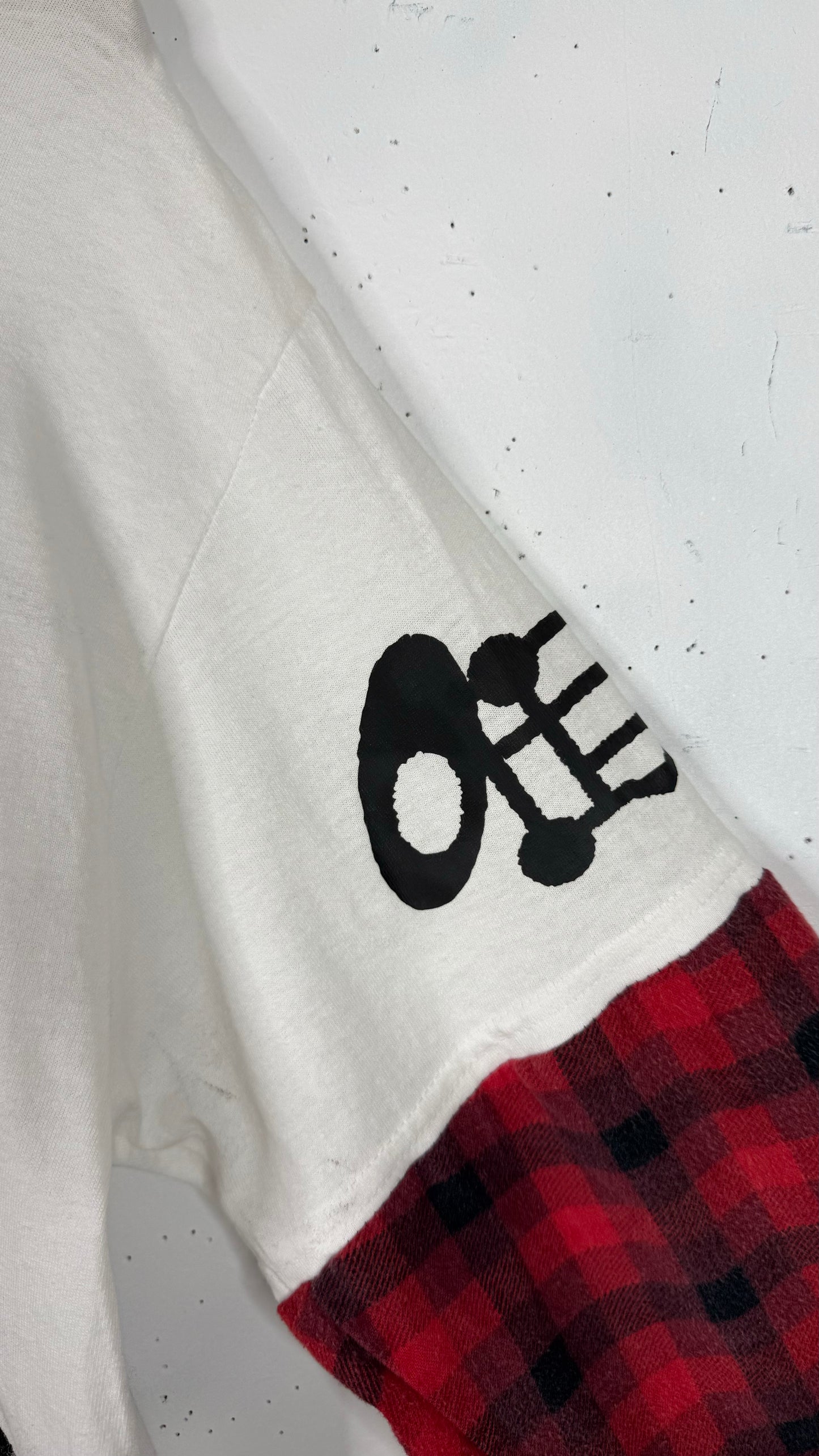 All Angels Are Aliens x Ninety One 1/1 Longsleeve White Tee Red/BlueFlannel (L)