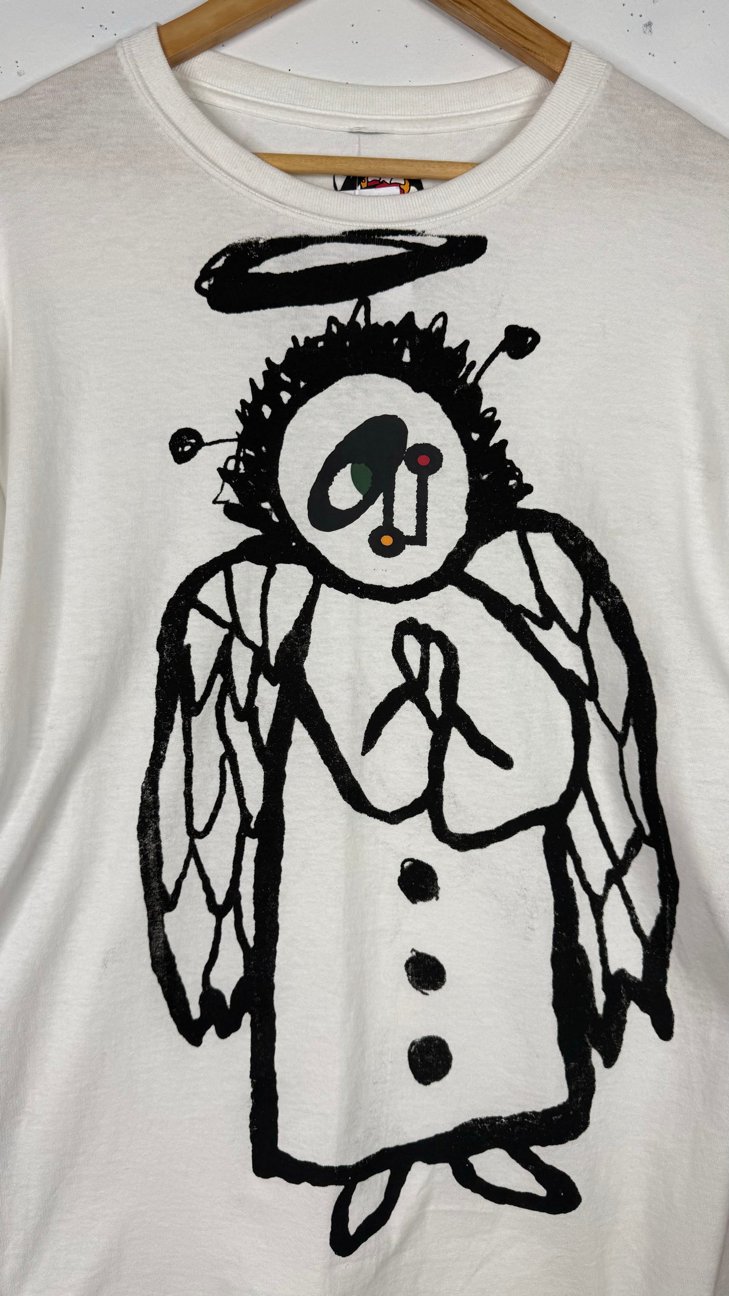 All Angels Are Aliens x Ninety One 1/1 Longsleeve White Tee Red/BlueFlannel (L)