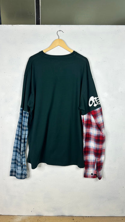 All Angels Are Aliens x Ninety One 1/1 Longsleeve Green Tee Blue/Red Flannel (XXL)